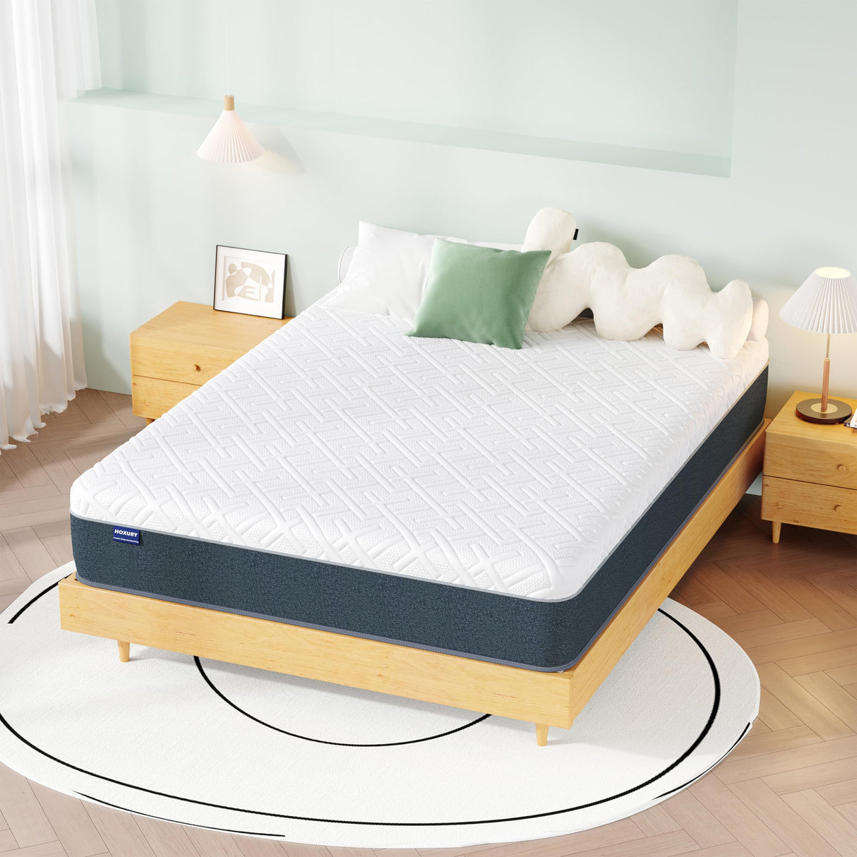 Full Mattress, 12 Inch Green Tea Memory Foam Mattress in a Box