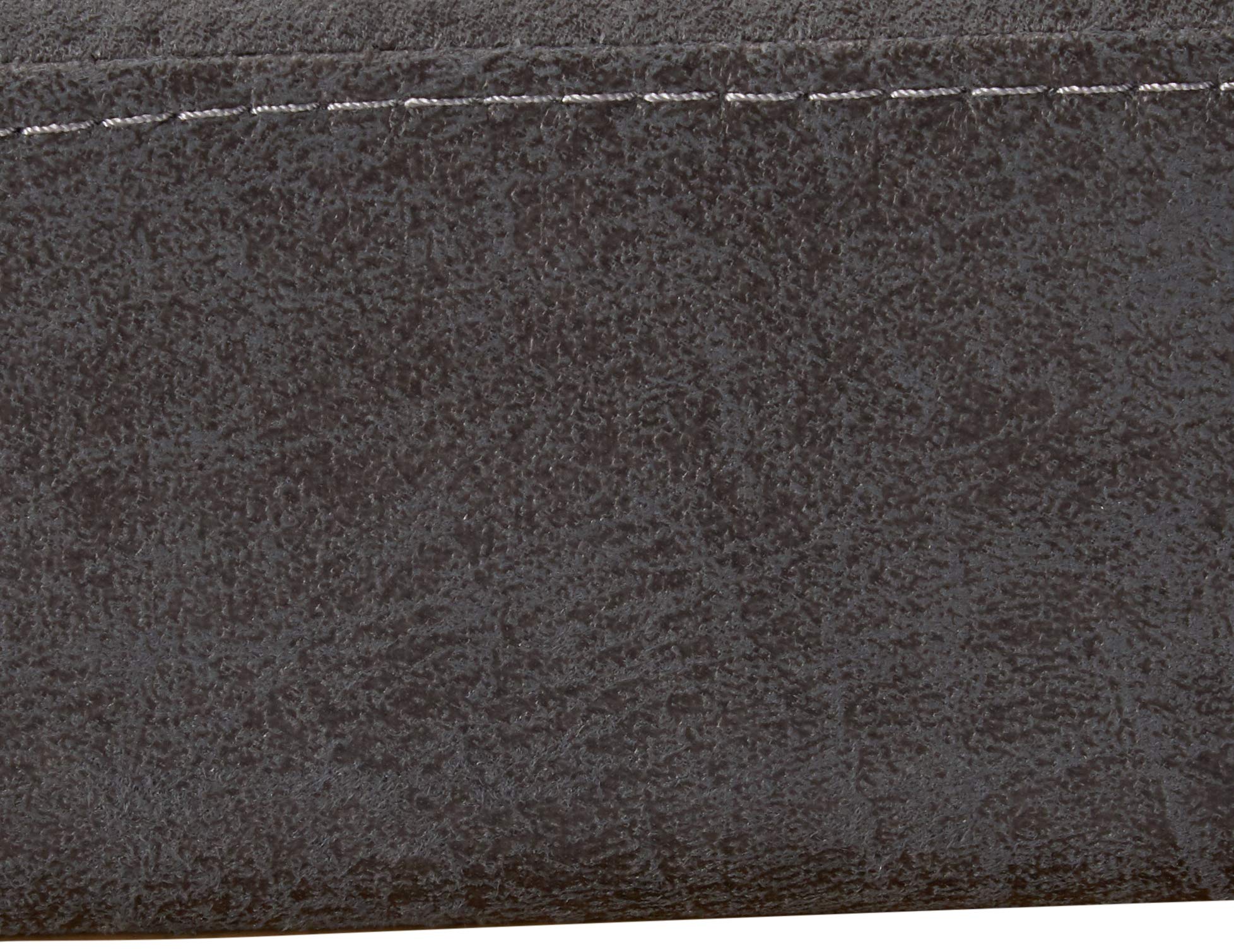 Elisha Industrial Modern Microfiber Bench, Slate / Matte Black