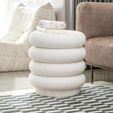 17.5'' Round Ottoman Foot Stool Fabric Storage Footrest Vanity Stool Chair