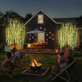 7FT Lighted Willow Tree,384 LED Light Up Weeping Willow Tree with 8 Modes & Timer,