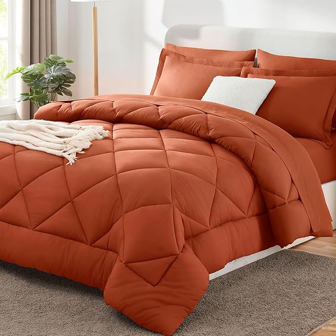 King Bed in a Bag 7-Pieces Comforter Sets with Comforter and Sheets Teal All Season