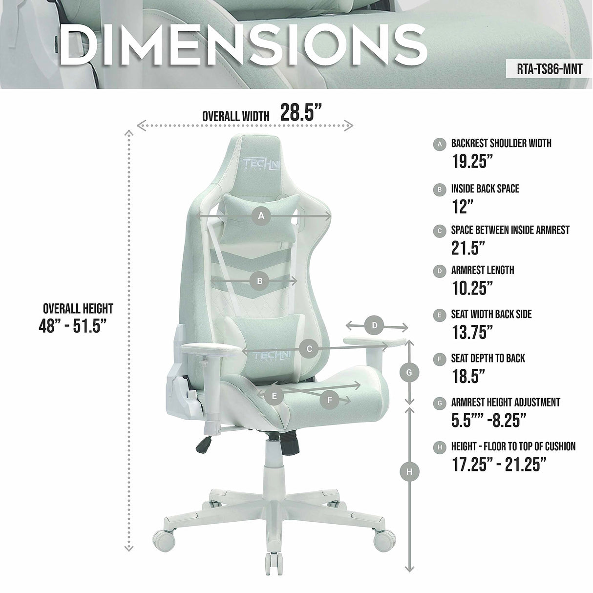 Ergonomic Gaming Chair with Memory Foam Lumbar Support
