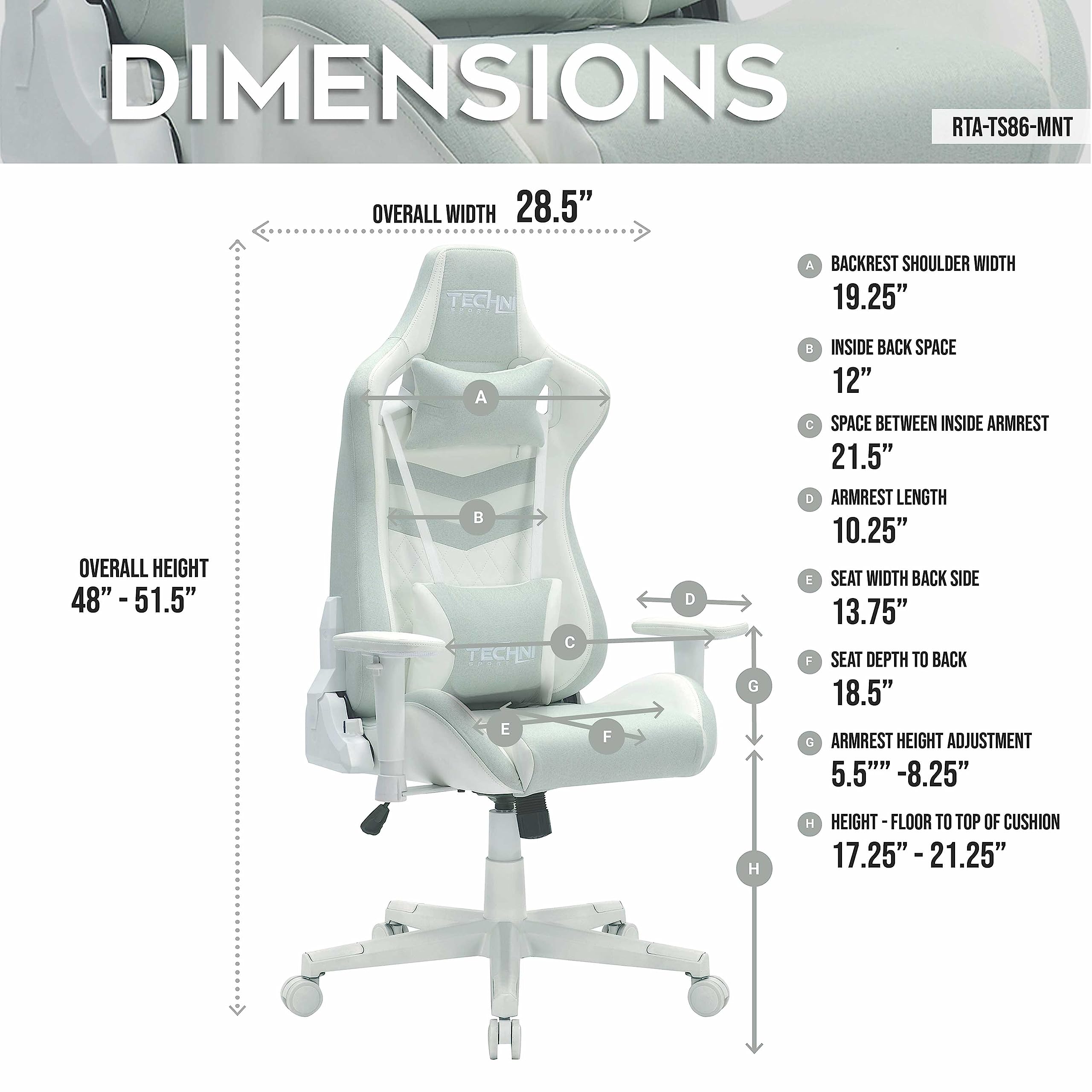 Ergonomic Gaming Chair with Memory Foam Lumbar Support