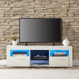 Modern White TV Stand for 32/50/55+ Inch TV, White Entertainment Center, TV Stands