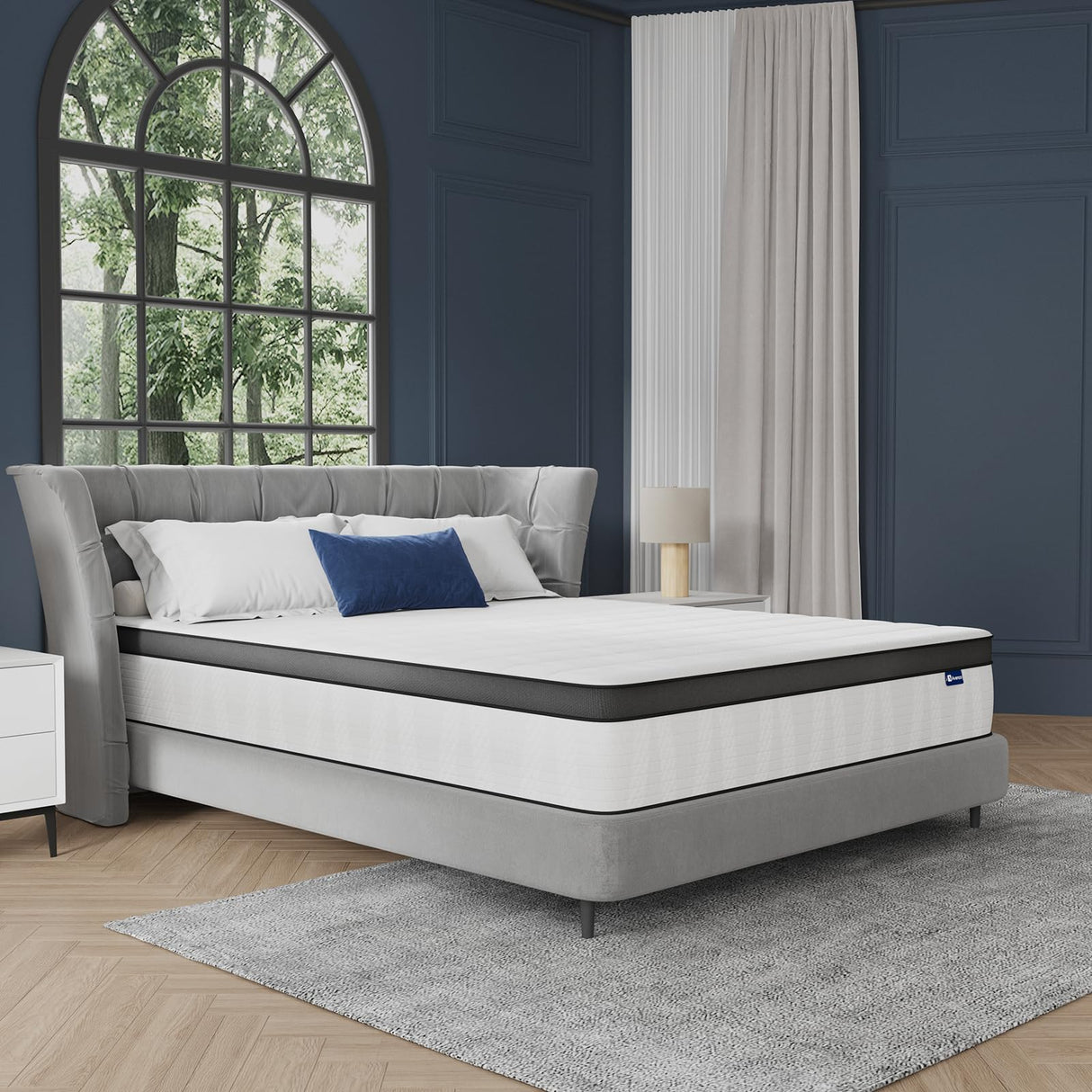 14 Inch Queen Mattress, Hybrid Mattress in a Box with Independent Spring, Soft