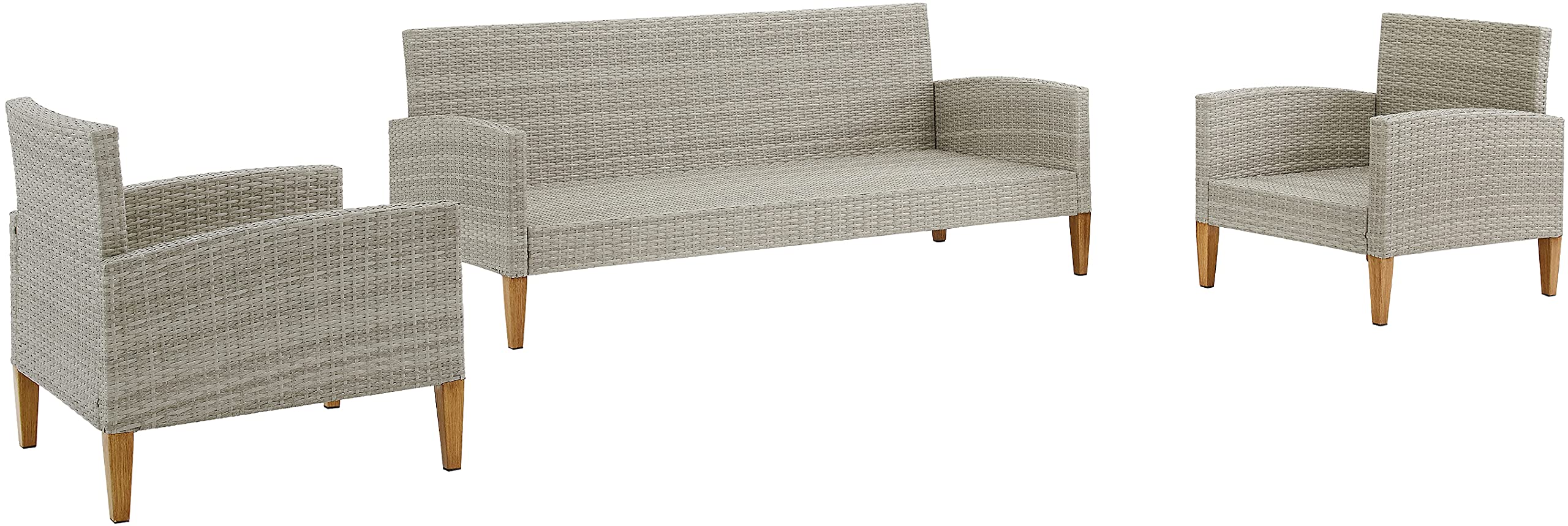 Capella 3-Piece Outdoor Sofa Patio Furniture Set, Wicker Conversation Sets for Porch