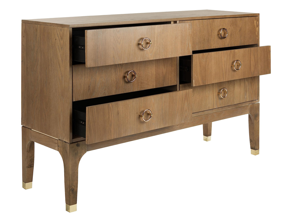 Couture Home Lorna Rustic Oak 6-drawer Dresser