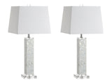 JONATHAN Y JYL1053A-SET2 Set of 2 Table Lamps Noelle 28.5" Seashell LED Table Lamp Coastal Contemporary Bedside Desk Nightstand Lamp for Bedroom Living Room Office College Bookcase, White