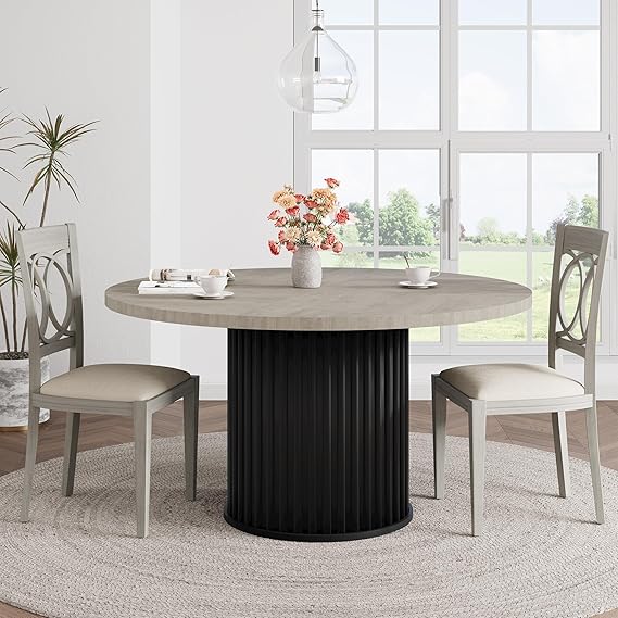 47 Inch Round Dining Table for 4-6 People