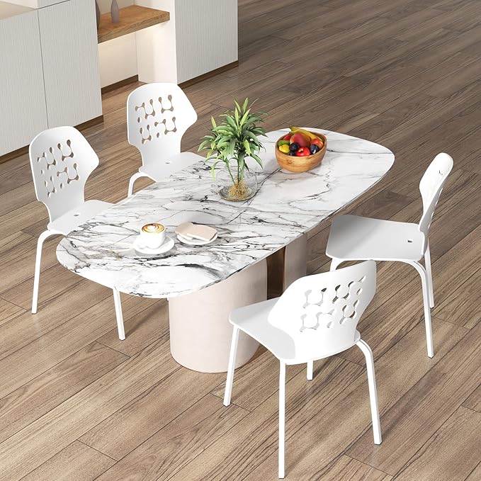 Modern Dining Chairs Set of 4, Modern Kitchen Chair with Hollowed Backrest