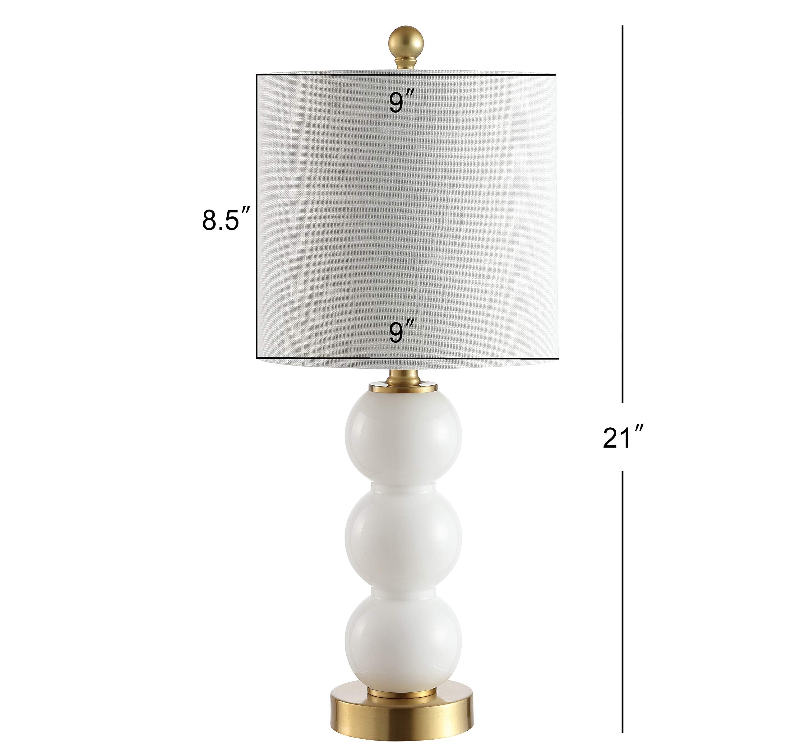 JYL1021A February 21" Glass/Metal LED Table Lamp Contemporary Bedside Desk