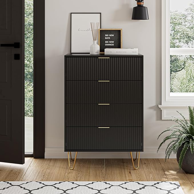 4 Drawer Dresser, Drawer Chest, Tall Storage Dresser Chest