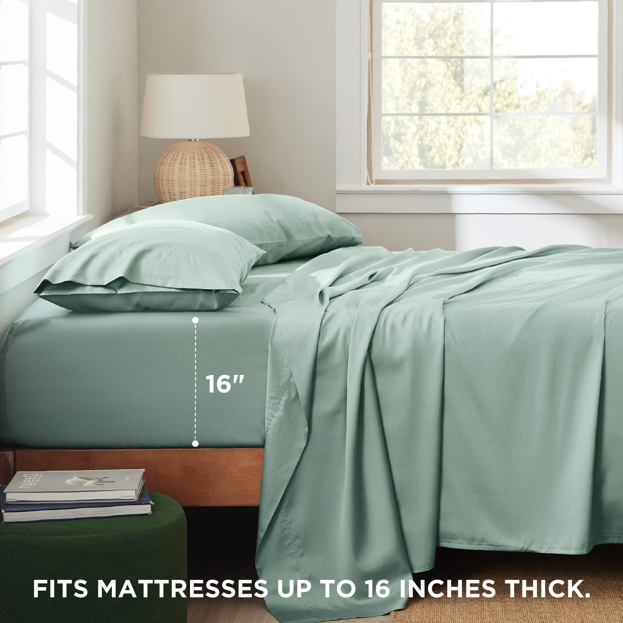 Lyocell Cotton Sheet Set - Cooling Bed Sheets Queen