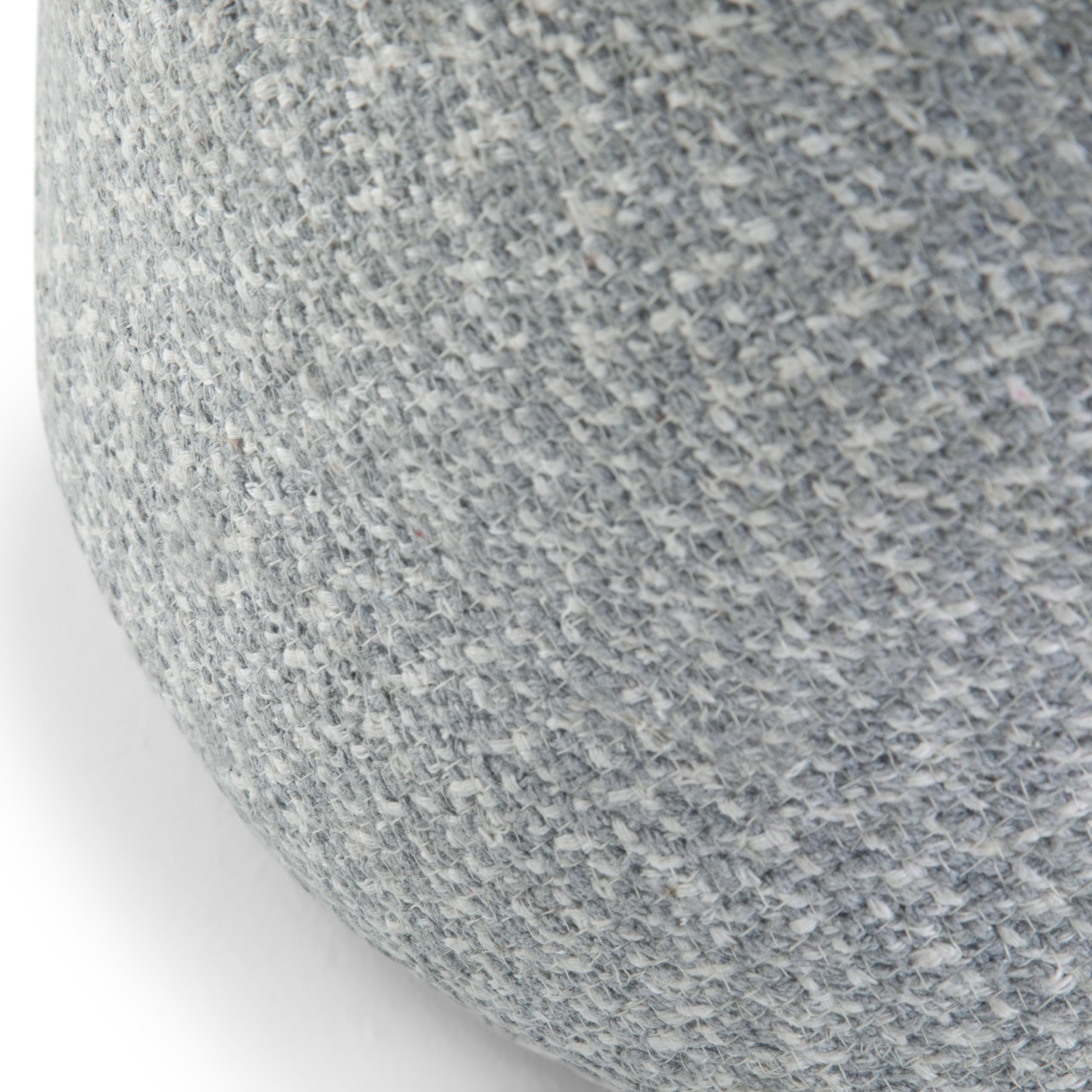Bayley Round Braided Pouf, Footstool, Upholstered in Blue