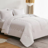 King Comforter Set 7 Pieces,White Ultra Soft Bedding Comforter Sets