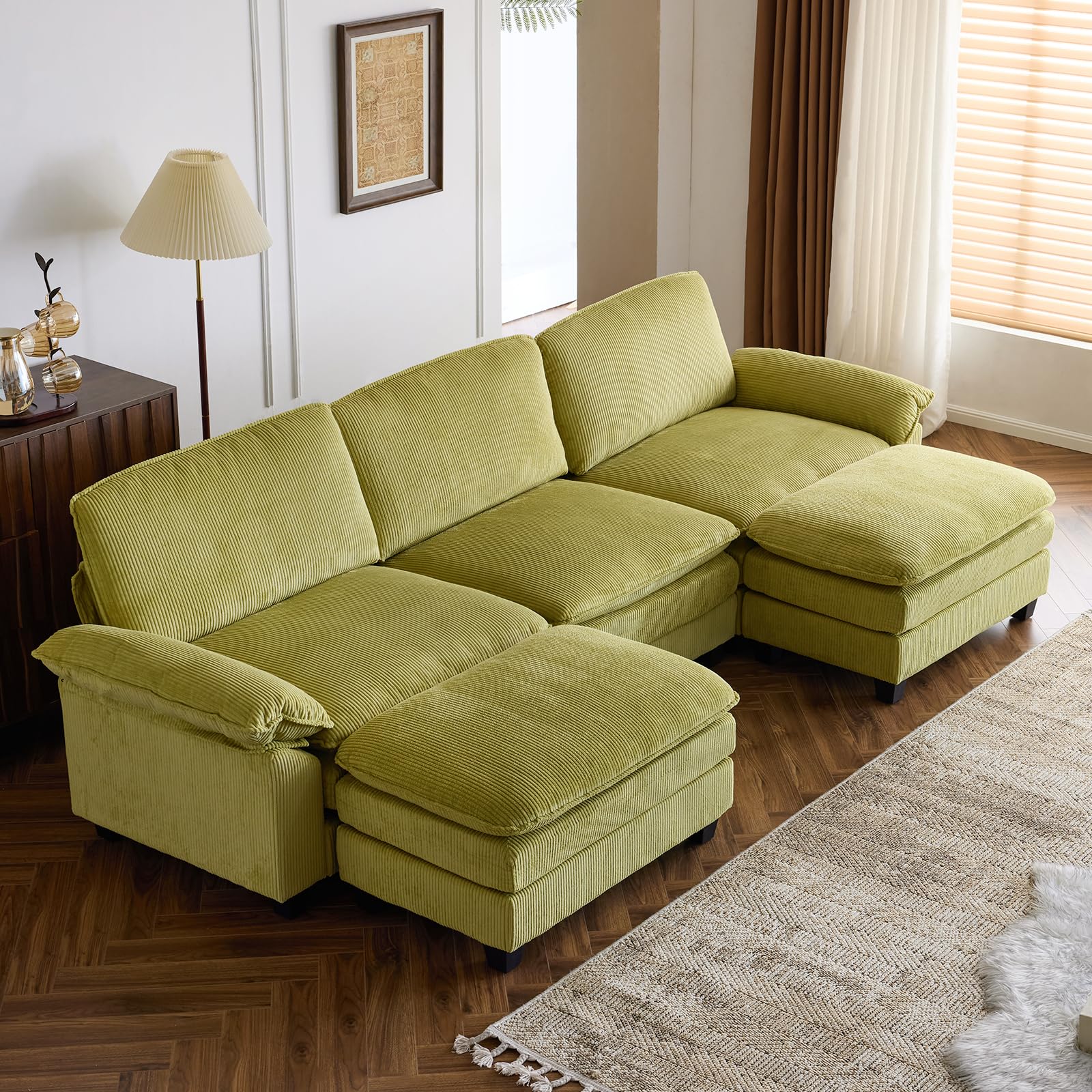 Sofa Modular Deep Seat Sofa Couch with Ottoman
