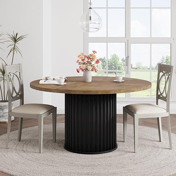 47 Inch Round Dining Table for 4-6 People