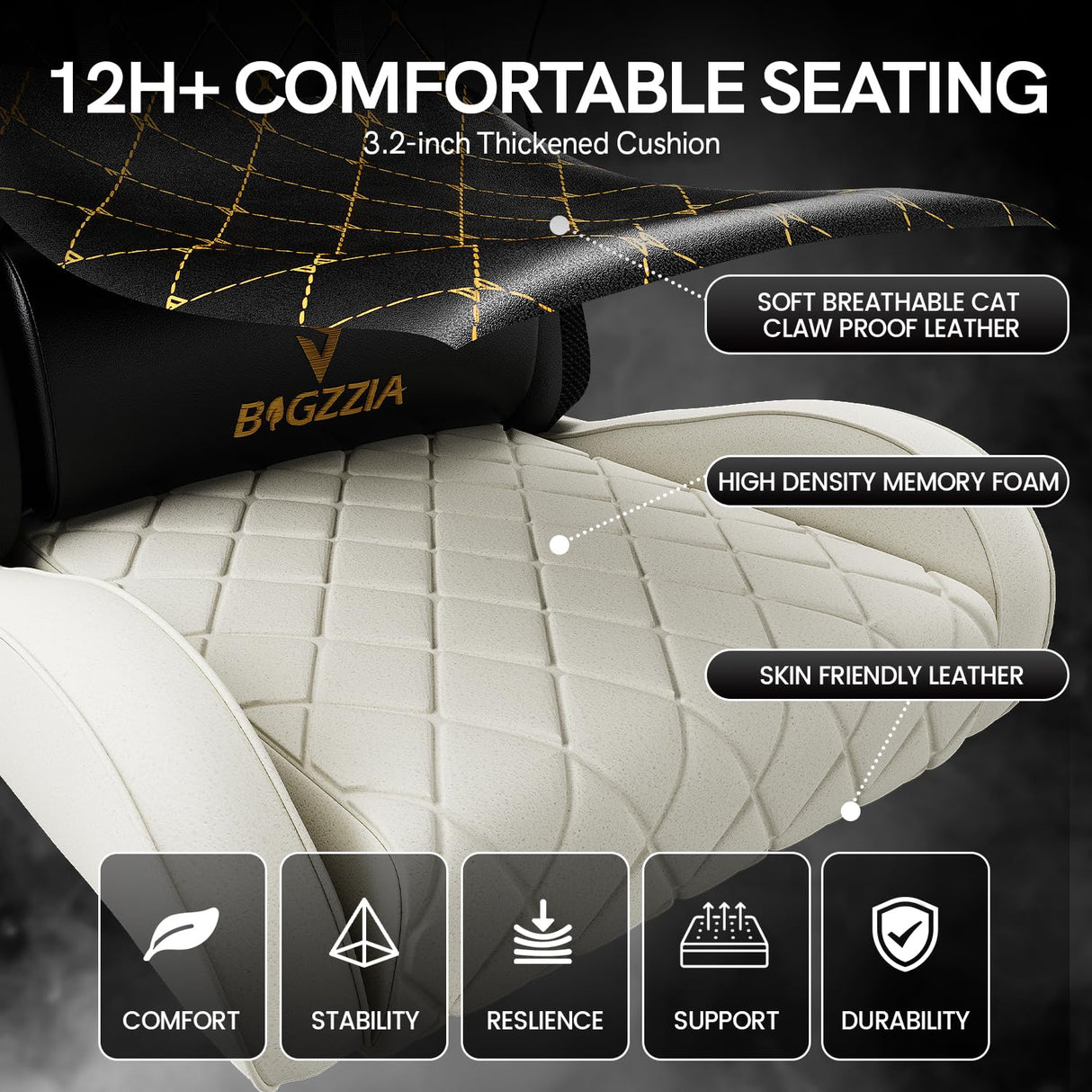 RGB LED Gaming Chair with Footrest - Ergonomic High Back Reclining Computer Chair