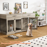 72" Double Dog Crate Furniture with Storage Drawers