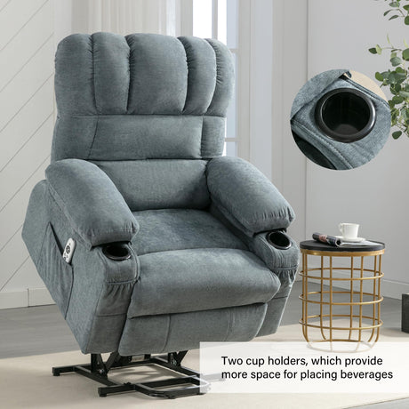 Power Lift Recliner Chair with Heat & Massage – Adjustable Reclining & Lifting for Seniors