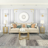 Coffee Tables for Living Room, Round Gold Glass Top Coffee Table,