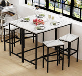 3 Piece Bar Table Set, Bar Table and Chairs Set of 2, Modern Counter Height Table