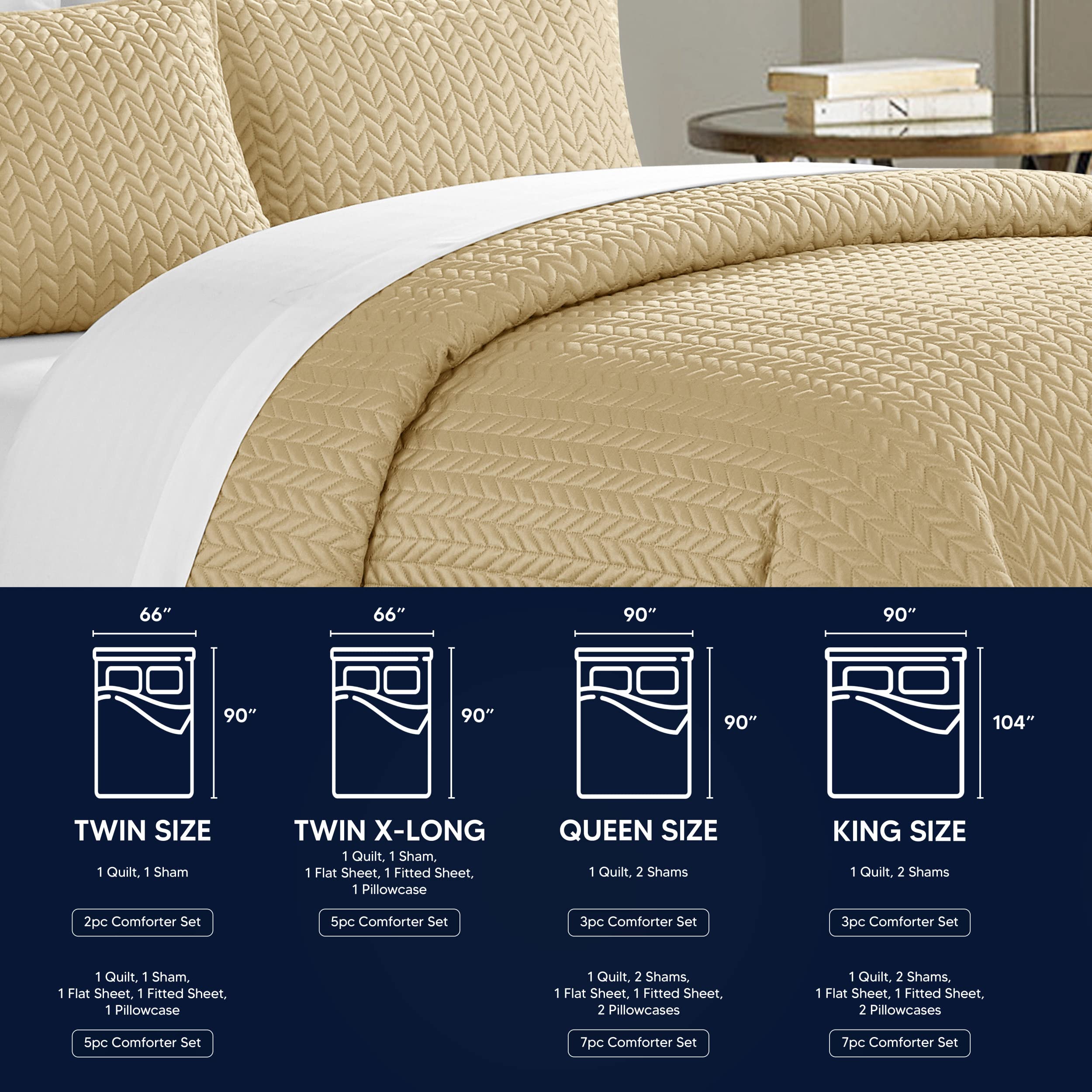 Weaverland Geometric Chevron Quilt Set - Queen Size Silver