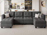 Modular Storage U-Shape Sectional Sofa Couch with Reversible Chaises 7-seat Sofa