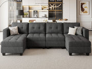 Reversible Storage Modular U-Shape Sectional Sofa Couch