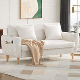 66in Loveseat, Soft Plush Material Loveseat Sofa for Bedroom, 24.6 Inch Tall Cushion Mid