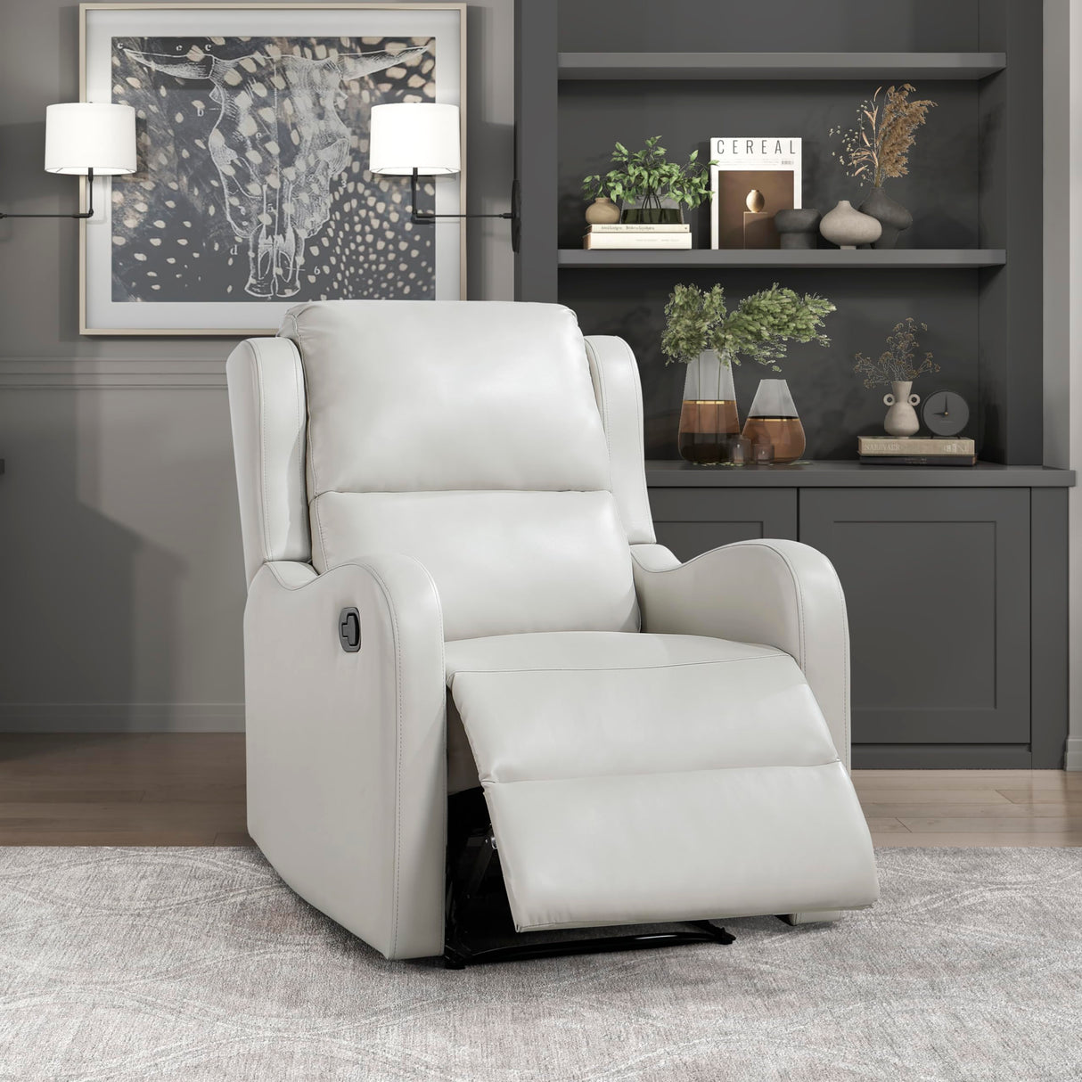 Chair Living Room Reclining Sofa Chair, Home Theater Seating Modern Recliner, Manual Recliner Sofa Chair for Living Room/Office/Apartment, Wall Hugger Recliner, Taupe