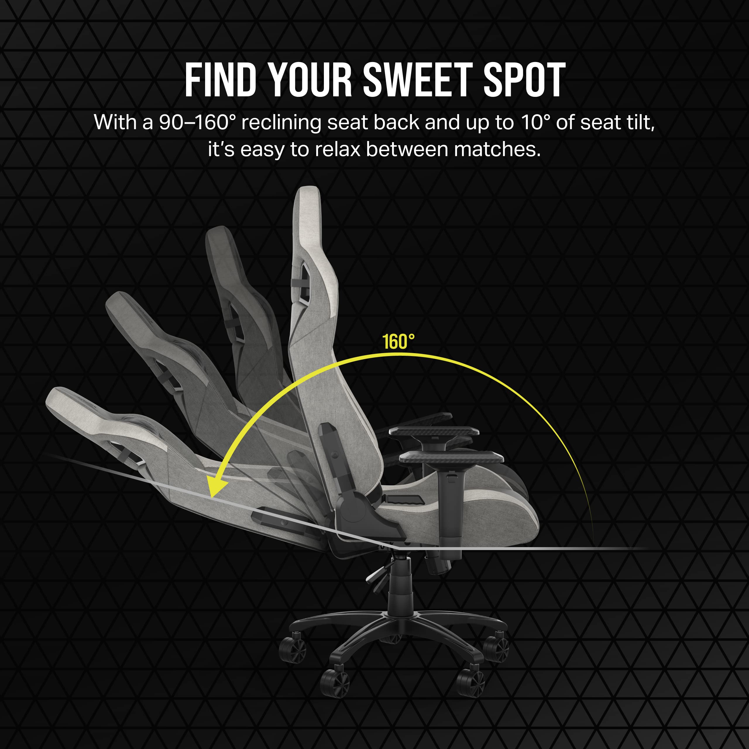 T3 RUSH (2023) Gaming Chair, One Size, Gray and White
