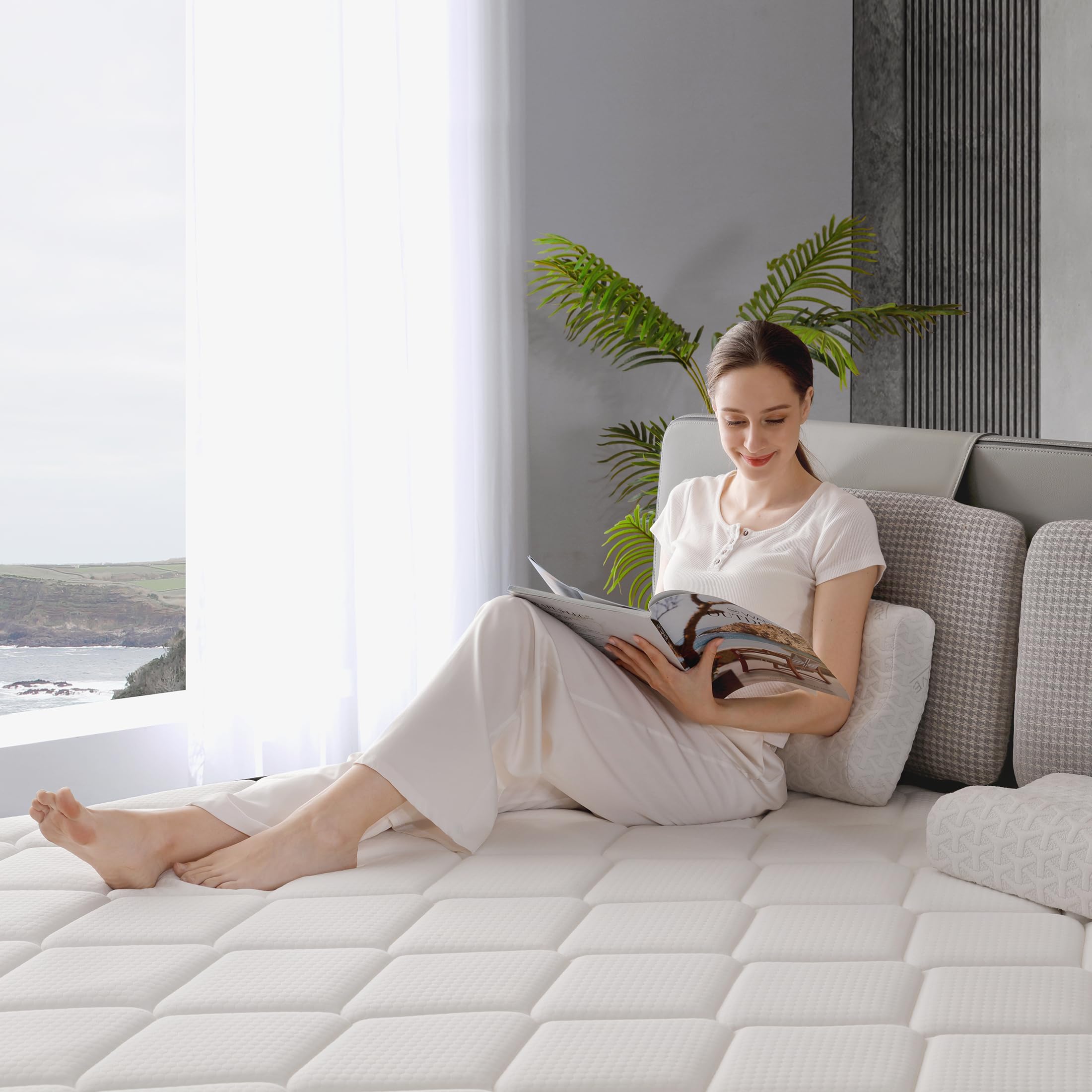 Queen Size Mattresses Memory Foam 10 inch Grey Queen Mattress