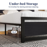 Full Bed Frame with Headboard, Heavy Duty Metal Platform Bed Frame with Strong Support,