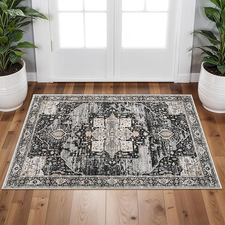 Washable 9x12 Area Rugs - Large Rugs for Living Room Stain Resistant Carpet Vintage