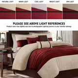 Palmer Comforter Set-Luxury Faux Suede Design, Striped Accent