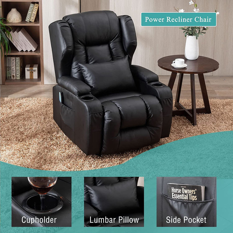 Electric Power Recliner Chair with Massage and Heat Recliner Chairs for Adults