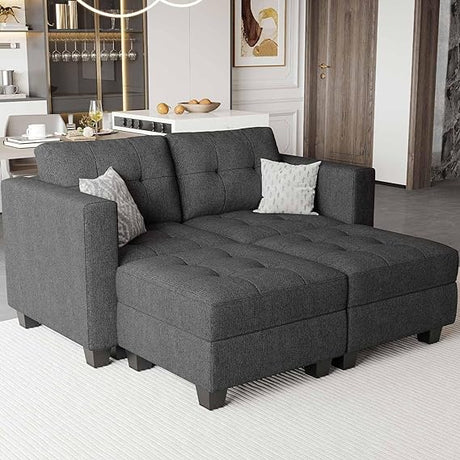 Sofa Couch with Storage Seats Convertible Sectional Couch