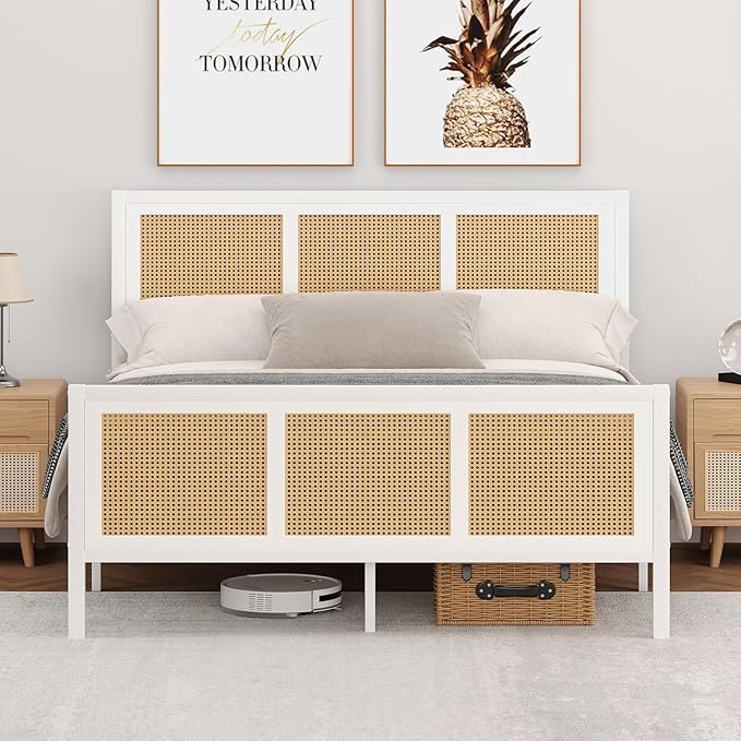 Boho Full Bed Frame with Headboard