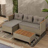 Patio Furniture Set 3 Piece Outdoor Sectional Sofa Couch All Weather Rattan Wicker