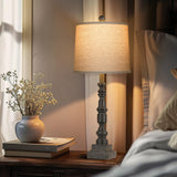 28" Rustic Table Lamps Set of 2 with USB Charging Ports