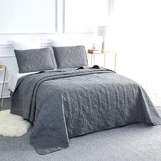 3 Pieces Quilt Set Queen/Full Size with 1 Quilt and 2 Pillow Shams