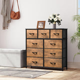 Dresser for Bedroom with 9 Drawers - Fabric Storage Tower