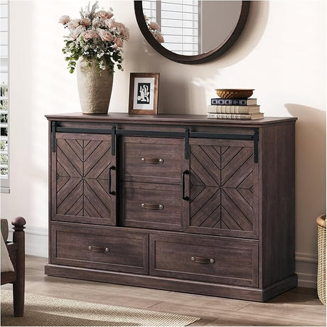 Farmhouse Dressers for Bedroom,Chest of Drawers with Storage,4 Drawers Dresser