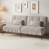 Convertible Futon Sofa Bed, 68" Corduroy Futon Couch with Adjustable Backrest,