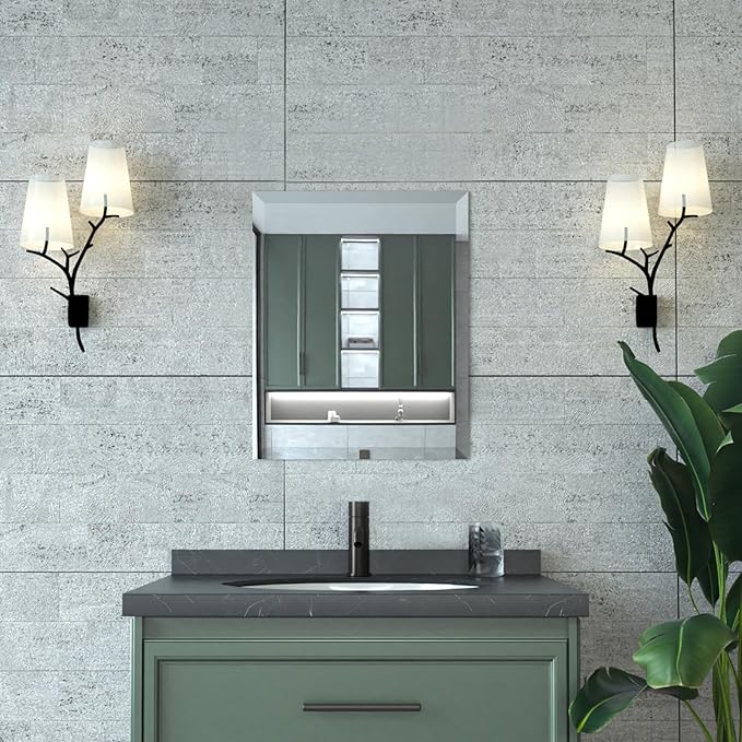Mirror, Bathroom Mirrors for Wall , Frameless Rectangle Bathroom Mirror