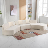 Modern Minimalist Curved Sofa with 3 Soft Throw Pillows