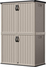 Outdoor Storage Cabinet 26 Cu Ft with Pad-Lockable Doors