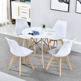 Round White Dining Kitchen Table Modern Leisure Table 31.5"