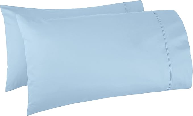 400 Thread Count Cotton Pillow Case, Standard, 30" L x 20" W, White - Set of 2